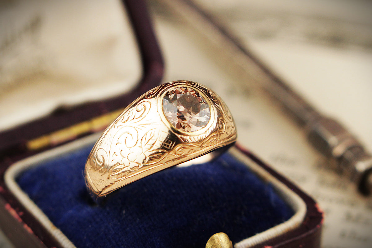 VINTAGE ESTATE c1930/40 1.3ct CHAMPAGNE DIAMOND RING