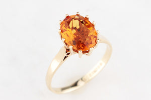 MID-CENTURY 1970 CITRINE RING 9ct GOLD
