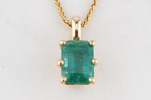 BESPOKE 2.75ct EMERALD PENDANT 10ct GOLD