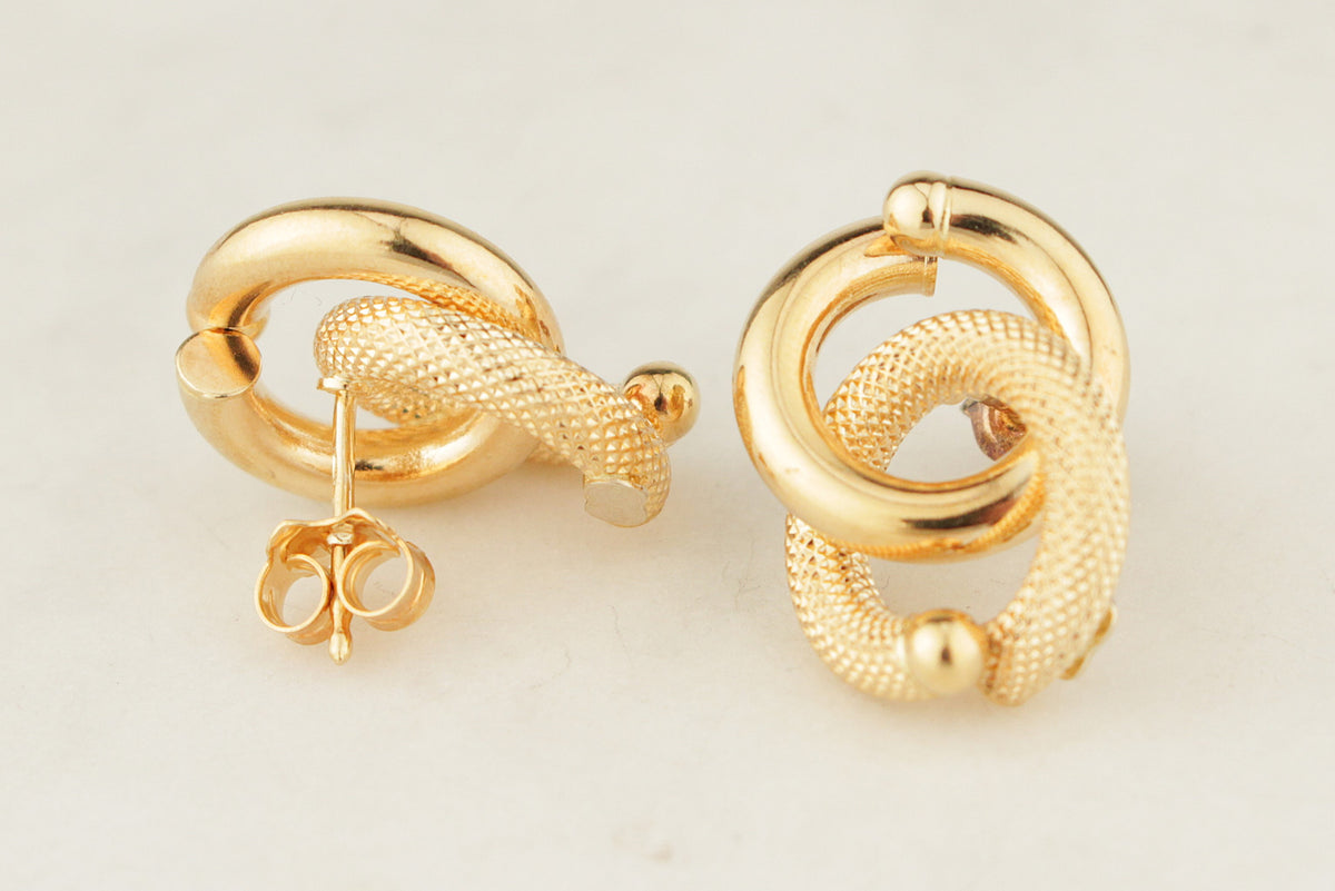 VINTAGE c1980’s ITALIAN EARRINGS 18ct GOLD