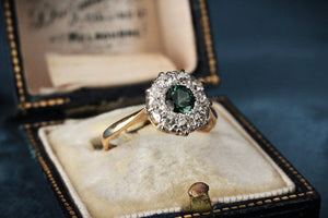 ANTIQUE EDWARDIAN SAPPHIRE & DIAMOND RING 18ct GOLD & PLATINUM