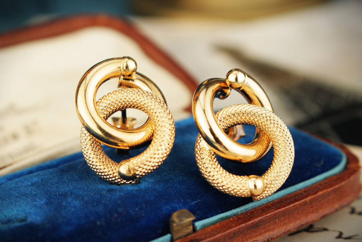 VINTAGE c1980’s ITALIAN EARRINGS 18ct GOLD