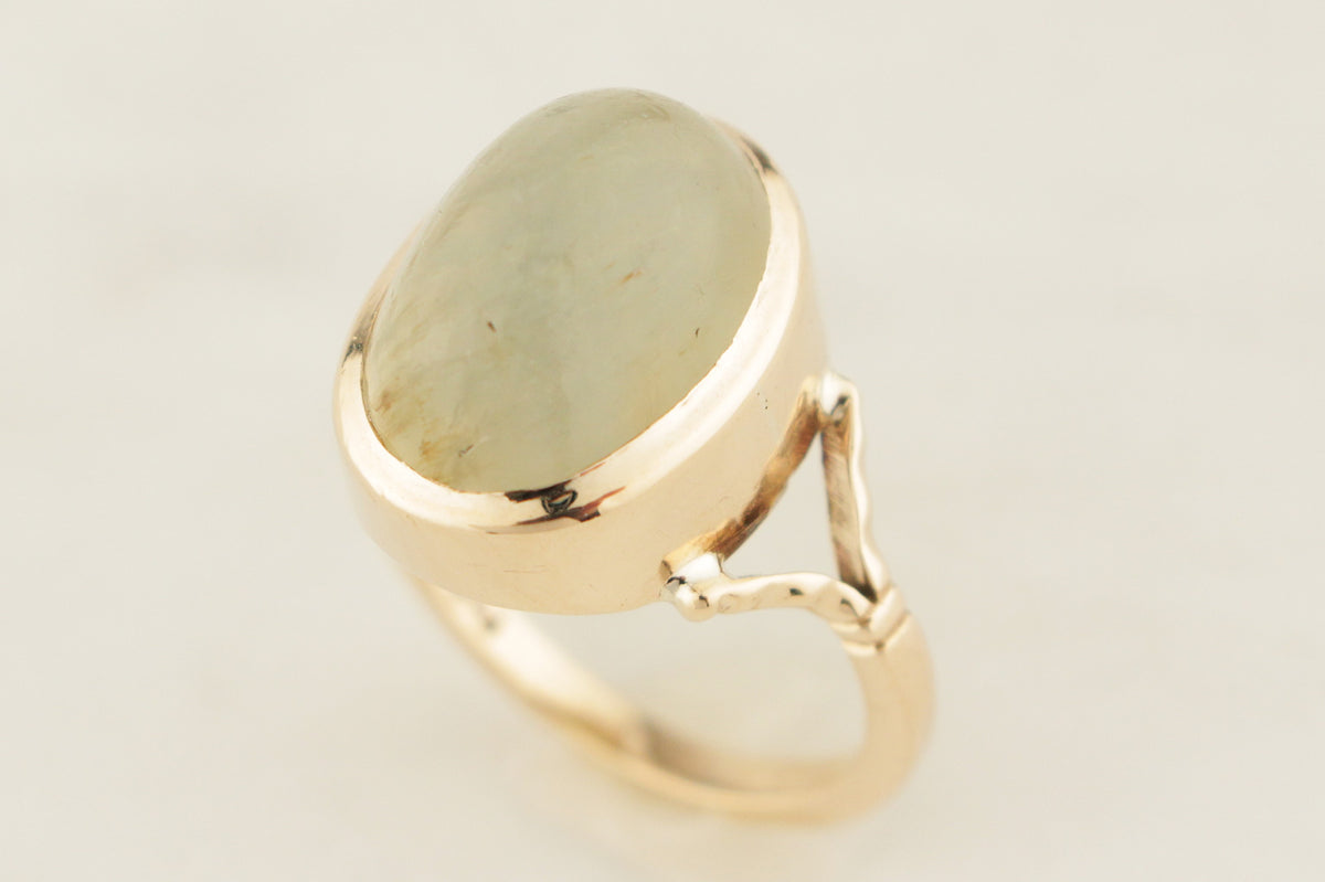 ANTIQUE EDWARDIAN c1900 CHRYSOBERYL CAT’S EYE RING 9ct GOLD