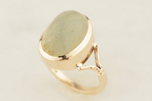 ANTIQUE EDWARDIAN c1900 CHRYSOBERYL CAT’S EYE RING 9ct GOLD