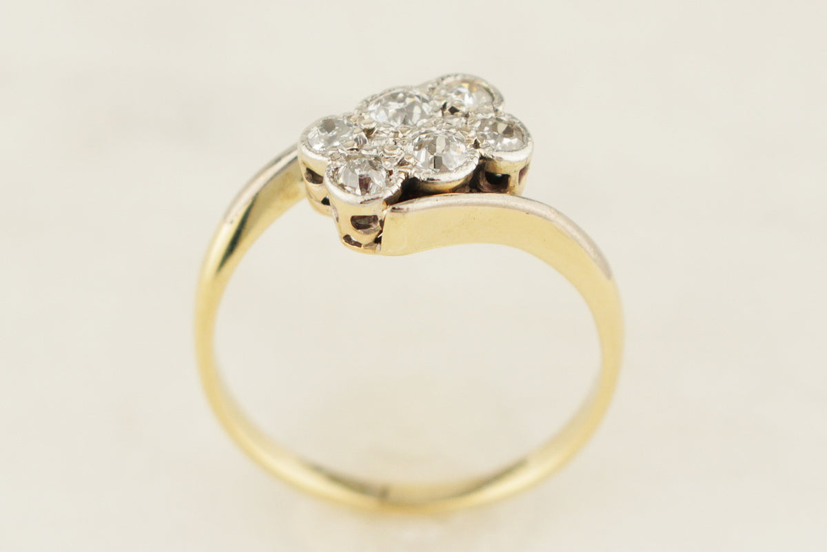 ANTIQUE EDWARDIAN c1910 SIX STONE DIAMOND RING 18ct GOLD