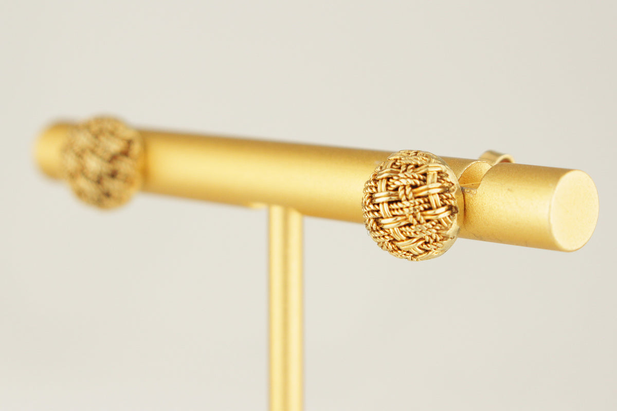 RETRO ITALIAN c1980’s EAR STUDS 18ct GOLD