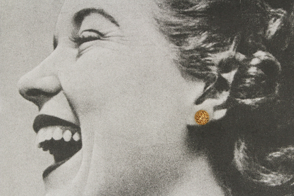 RETRO ITALIAN c1980’s EAR STUDS 18ct GOLD