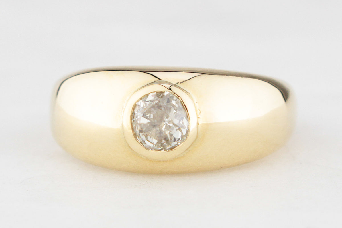 BESPOKE .55ct OLD MINE CUT DIAMOND RING 18ct GOLD