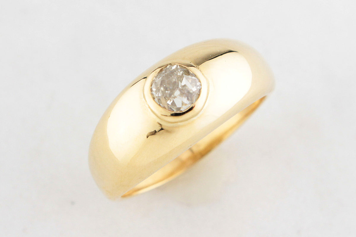 BESPOKE .55ct OLD MINE CUT DIAMOND RING 18ct GOLD
