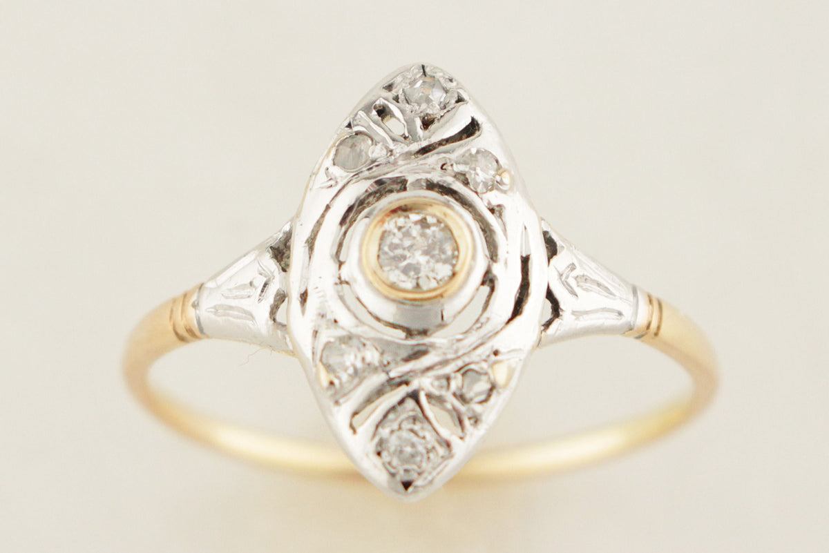 ART DECO c1920 .20ct DIAMOND RING 18ct GOLD