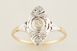 ART DECO c1920 .20ct DIAMOND RING 18ct GOLD