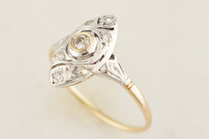 ART DECO c1920 .20ct DIAMOND RING 18ct GOLD