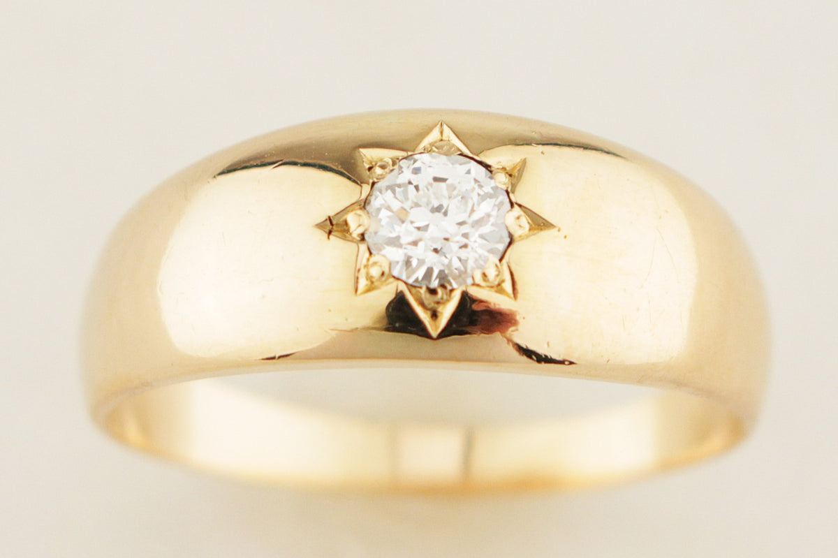 ANTIQUE EDWARDIAN c1900 STARBURST DIAMOND RING 18ct GOLD