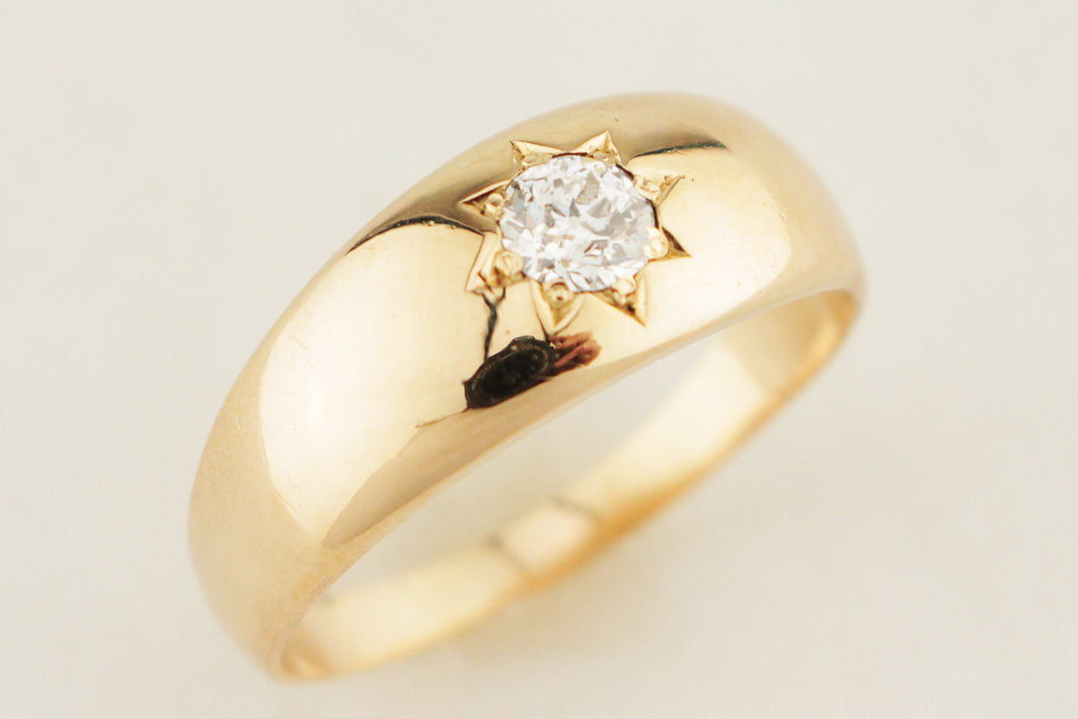 ANTIQUE EDWARDIAN c1900 STARBURST DIAMOND RING 18ct GOLD