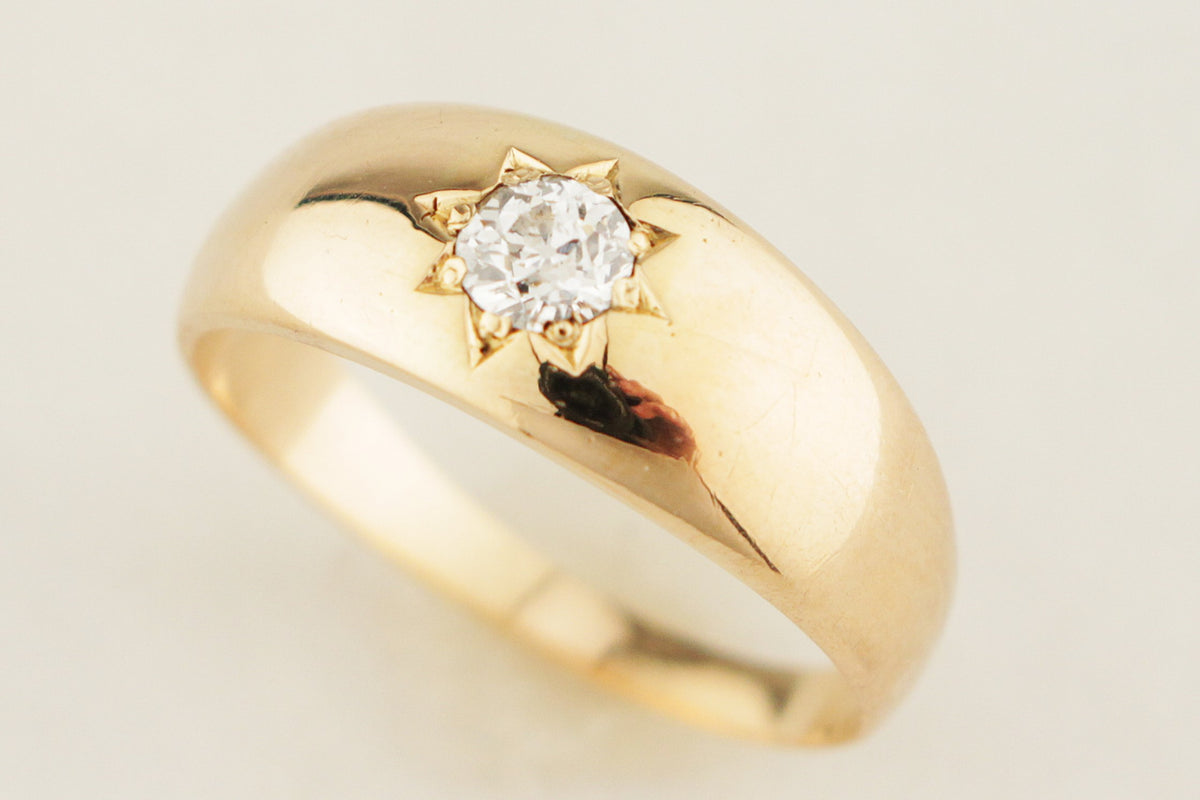 ANTIQUE EDWARDIAN c1900 STARBURST DIAMOND RING 18ct GOLD