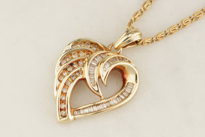 CONTEMPORARY DIAMOND HEART PENDANT 9ct GOLD