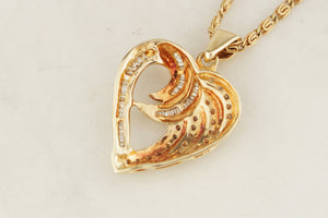 CONTEMPORARY DIAMOND HEART PENDANT 9ct GOLD