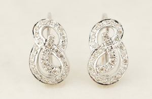 CONTEMPORARY .54ct DIAMOND EARRINGS 14ct WHITE GOLD