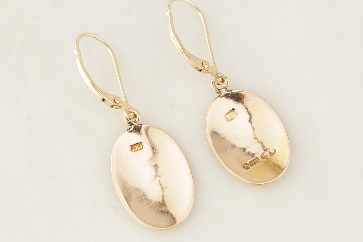 ANTIQUE VICTORIAN 1898 15ct GOLD EARRINGS