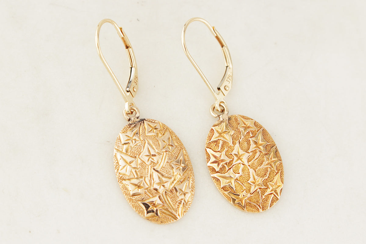 ANTIQUE VICTORIAN 1898 15ct GOLD EARRINGS