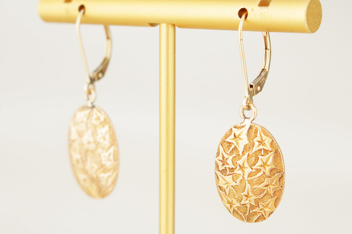 ANTIQUE VICTORIAN 1898 15ct GOLD EARRINGS