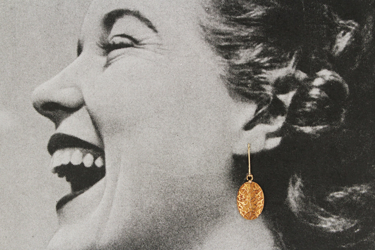 ANTIQUE VICTORIAN 1898 15ct GOLD EARRINGS