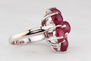 CONTEMPORARY ITALIAN RUBY & DIAMOND RING 18ct GOLD