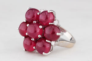 CONTEMPORARY ITALIAN RUBY & DIAMOND RING 18ct GOLD
