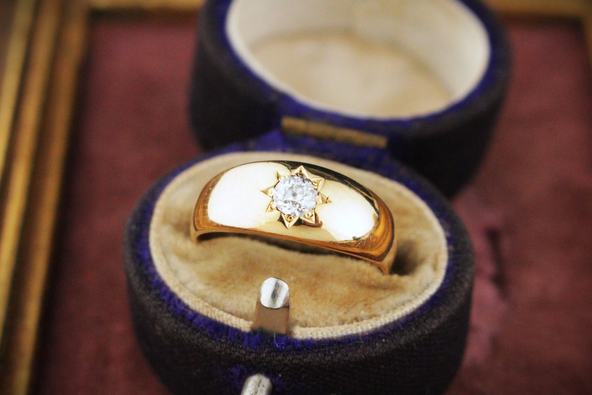 ANTIQUE EDWARDIAN c1900 STARBURST DIAMOND RING 18ct GOLD