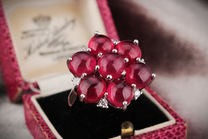 CONTEMPORARY ITALIAN RUBY & DIAMOND RING 18ct GOLD