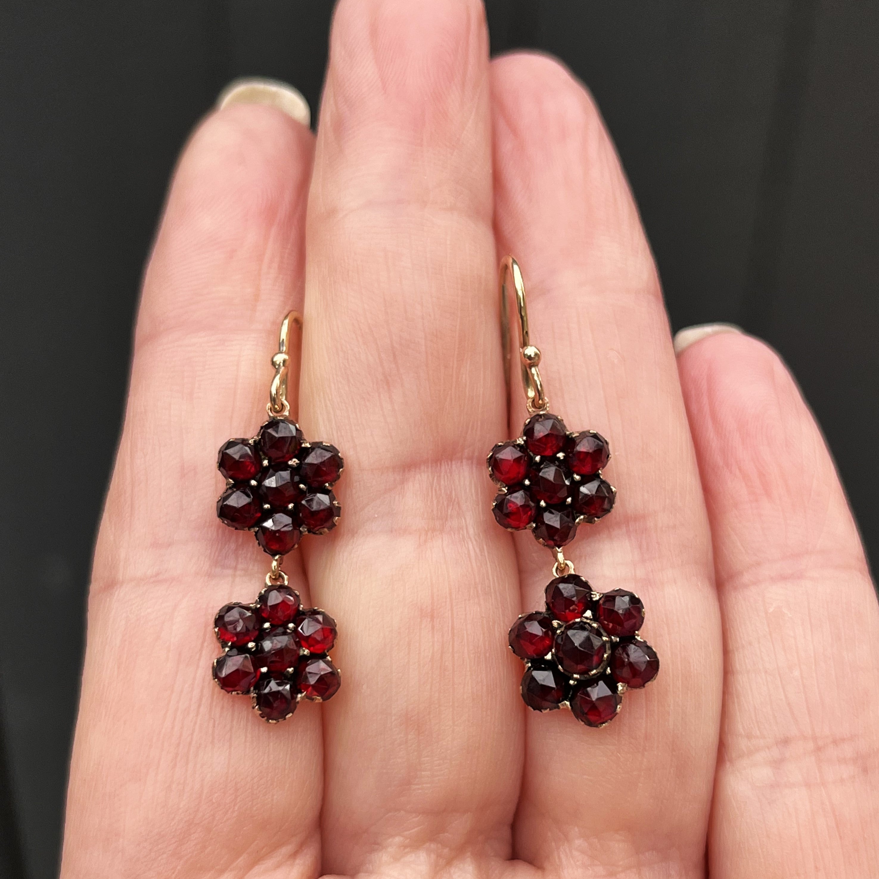 Bohemian on sale garnet earrings