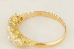 ANTIQUE EDWARDIAN c1900 FIVE STONE .80ct DIAMOND RING 18ct GOLD