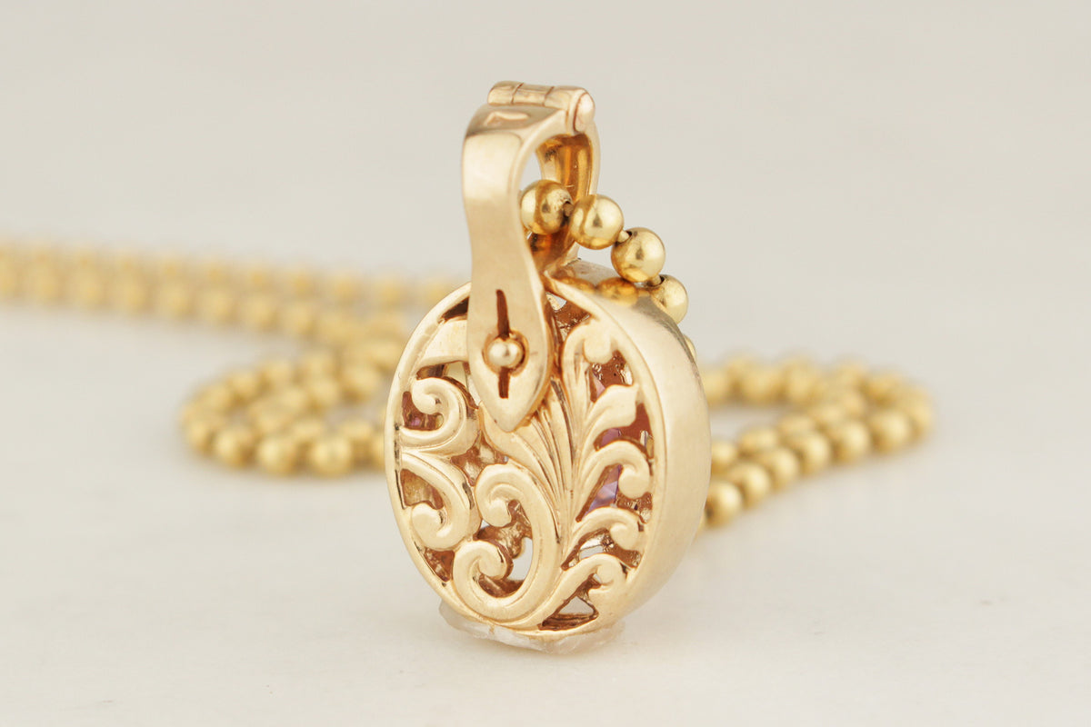ANTIQUE EDWARDIAN c1910 AMETHYST ENHANCER PENDANT 9ct GOLD