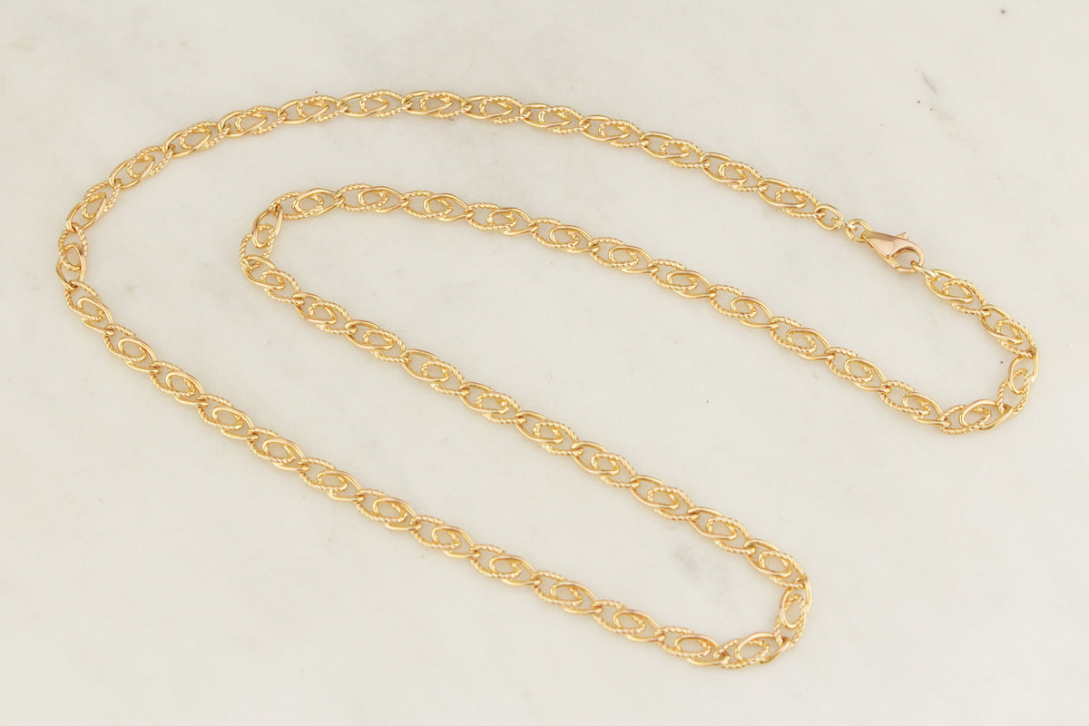 ITALIAN 60cm 9ct GOLD FANCY LINK CHAIN 20.80g