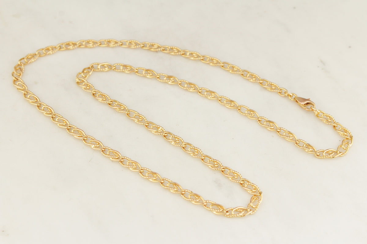 ITALIAN 60cm 9ct GOLD FANCY LINK CHAIN 20.80g