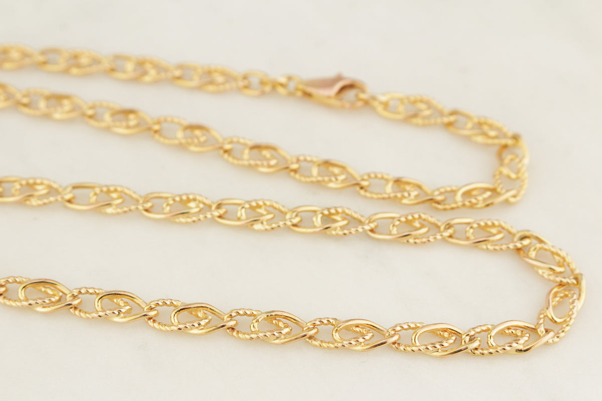 ITALIAN 60cm 9ct GOLD FANCY LINK CHAIN 20.80g