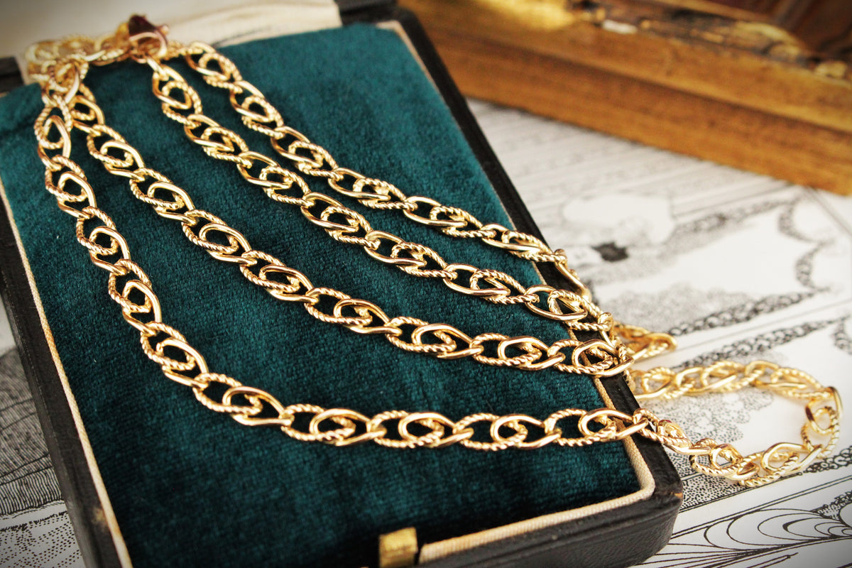 ITALIAN 60cm 9ct GOLD FANCY LINK CHAIN 20.80g