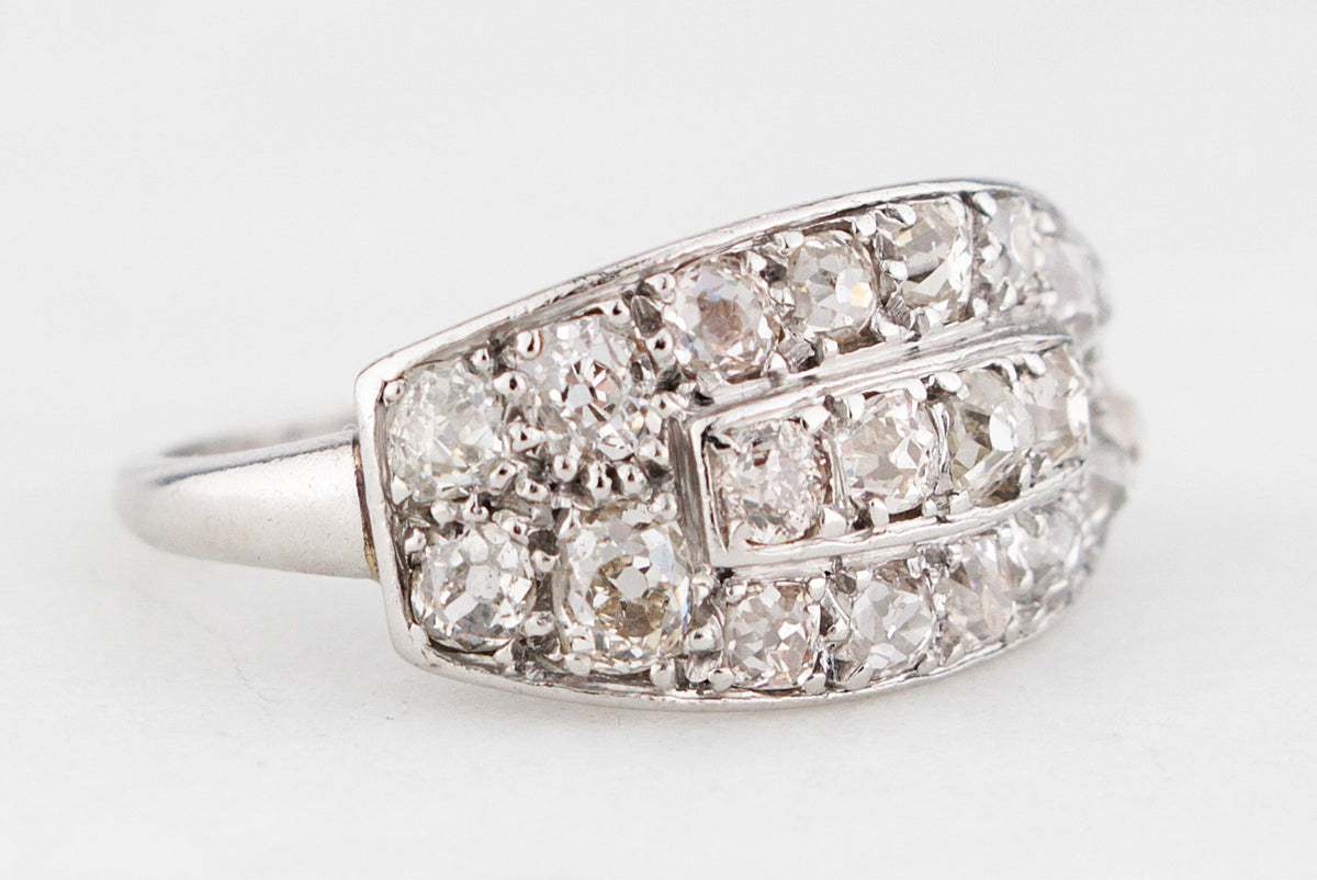 ANTIQUE EDWARDIAN 1.23ct OLD MINE CUT DIAMOND RING PLATINUM