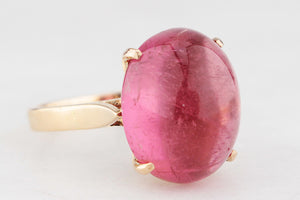 VINTAGE 12ct CABOCHON TOURMALINE RING 14ct GOLD