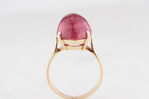 VINTAGE 12ct CABOCHON TOURMALINE RING 14ct GOLD