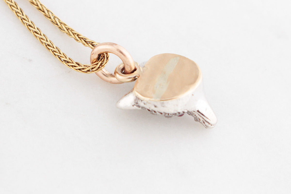 ANTIQUE VICTORIAN c1860’s DIAMOND &amp; RUBY FOX PENDANT SILVER &amp; 9ct GOLD