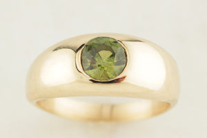 CUSTOM R&V GREEN SAPPHIRE RING 9ct GOLD