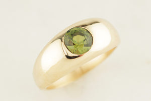 CUSTOM R&V GREEN SAPPHIRE RING 9ct GOLD