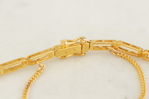 VINTAGE ART DECO STYLE SAPPHIRE & DIAMOND BRACELET 18ct GOLD