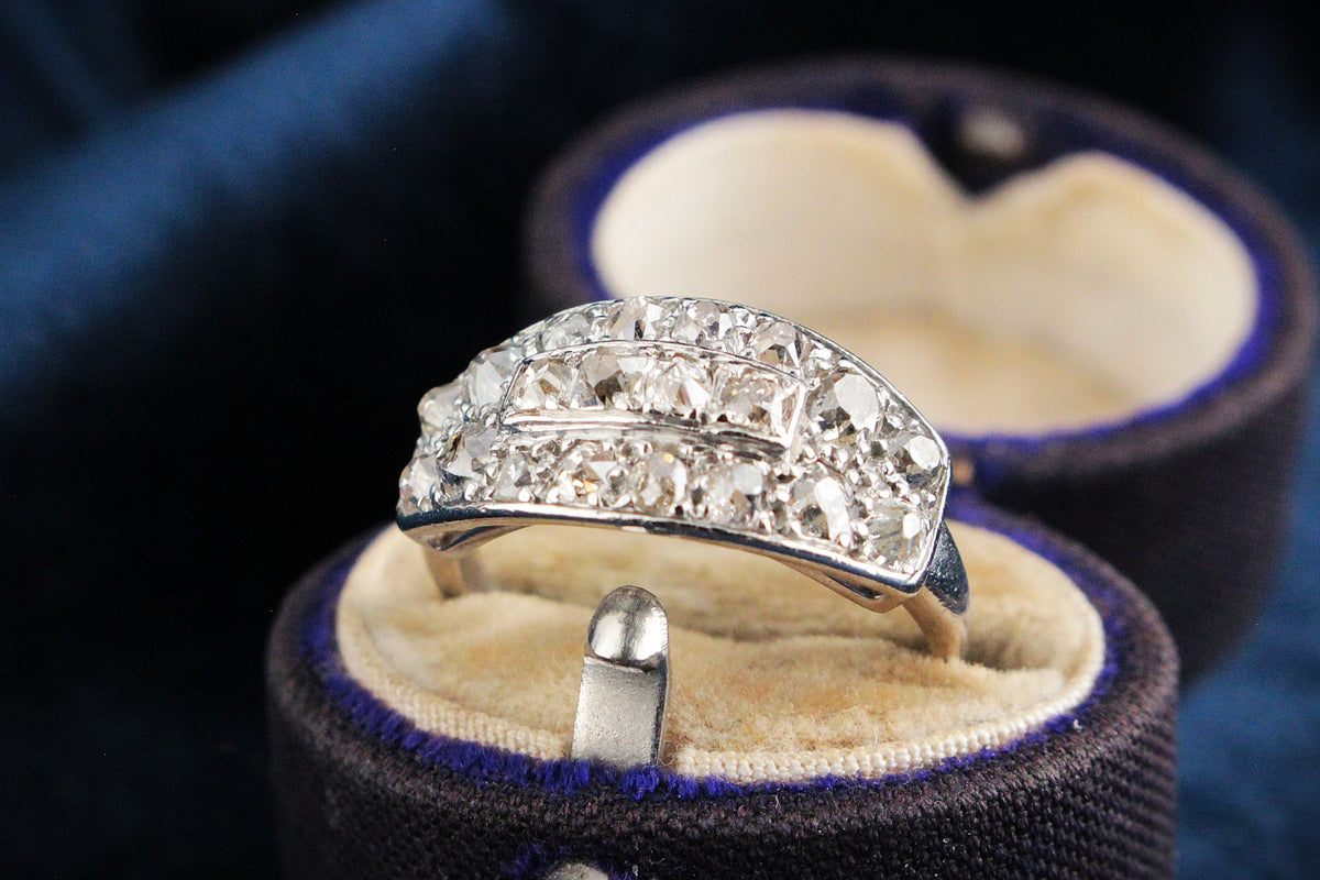 ANTIQUE EDWARDIAN 1.23ct OLD MINE CUT DIAMOND RING PLATINUM