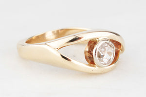 MID-CENTURY .55ct CHAMPAGNE DIAMOND RING  14ct GOLD