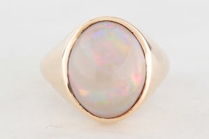 VINTAGE SOLID OPAL RING 9ct GOLD
