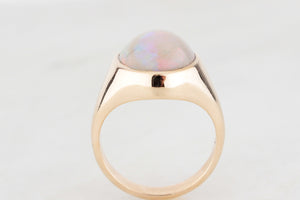 VINTAGE SOLID OPAL RING 9ct GOLD