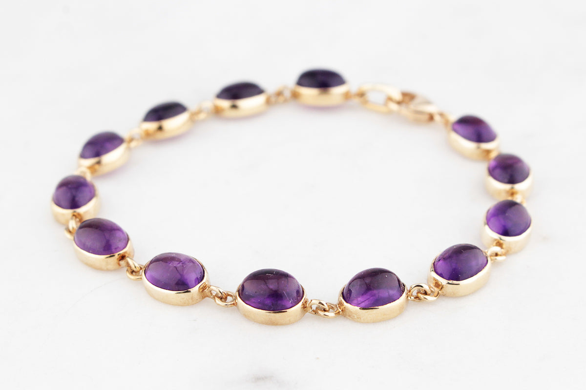 CONTEMPORARY 22.41ct AMETHYST LINE BRACELET 9ct GOLD