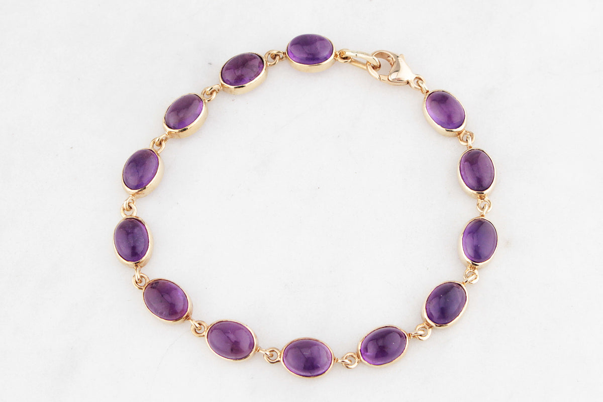 CONTEMPORARY 22.41ct AMETHYST LINE BRACELET 9ct GOLD